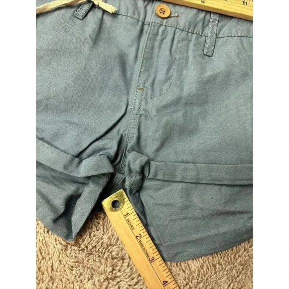 Roxy Shorts Womens Cheeky Chino Hot Pants Mid Rise Cuffed Blue - Picture 9 of 16
